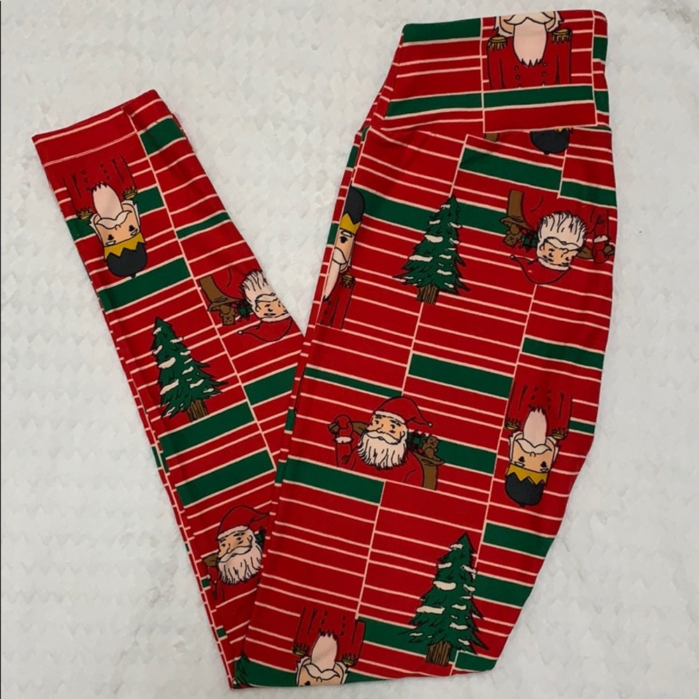 Lularoe Santa Christmas Leggings, NWOT